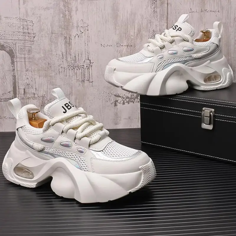 

Новые мужские дышащие маленькие белые туфли, корейская версия модной красной повседневной спортивной обуви на толстой подошве, Zapatos Hombre a44