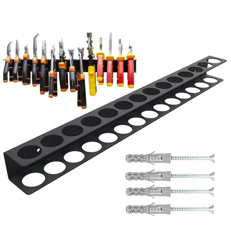 

Heavy-Duty Wall-Mounted Tool Organizer - Metal Screwdriver Holder For Garage, Kitchen & Bathroom Storage