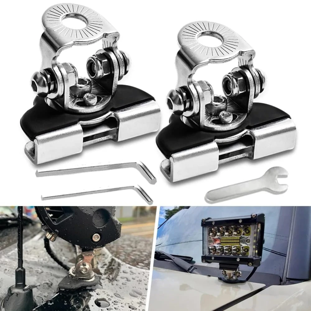 

Led Light Bar Mounting Brackets 2Pcs Universal Adjustable Piller Hood Led Work Light Mount Bracket Clamp Holder Bar Pods