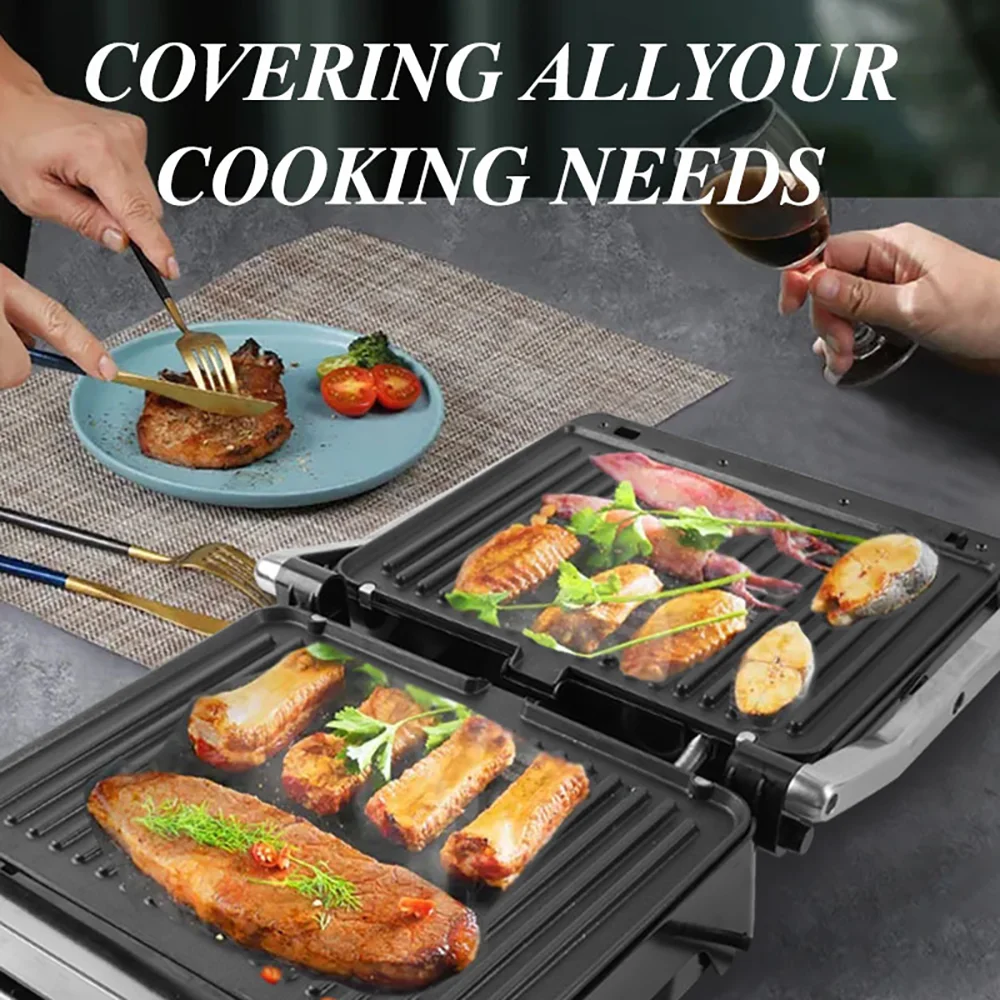 1800W Household Barbecue Oven Multifunctional Electric Grill Plate Light Oil, Low Smoke, and Non Sticky