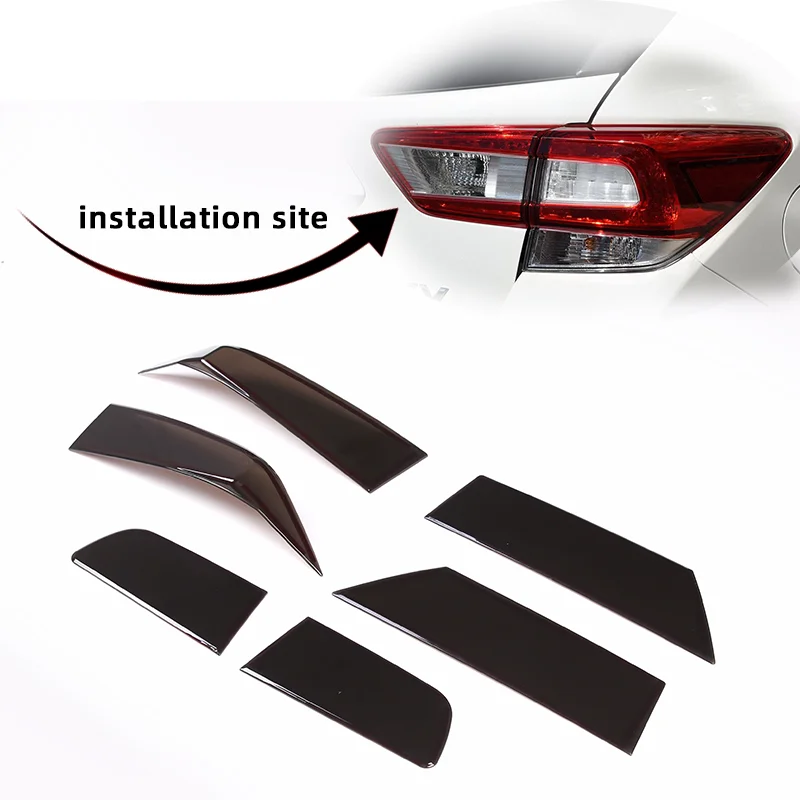 For 18-22 Subaru XV taillight smoked black shell car modeling decorative accessories taillight trim cover ABS Transparent gray