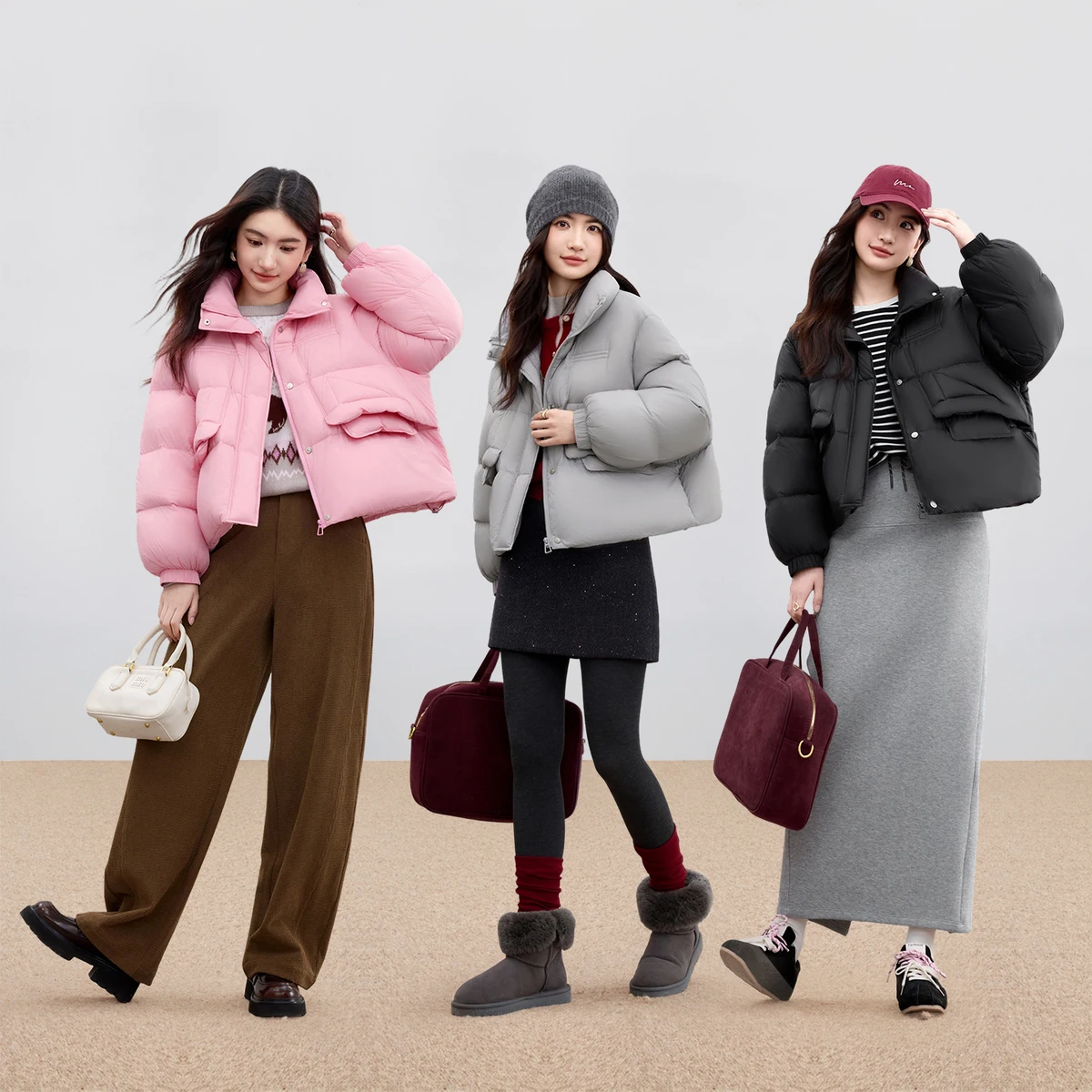 SENTUBILA Women's Winter Down Jackets 2025 Stand-Collar Puffer Down Jacket Lightweight Warm Outerwears Female Clothing W54YC2158