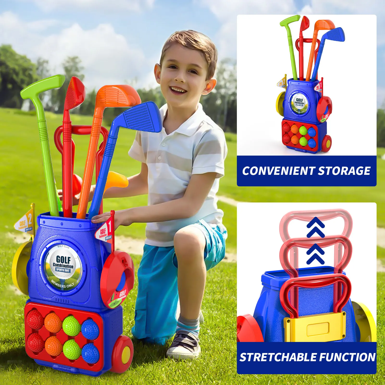 Upgraded Kids Toddler Golf Set, Indoor Outdoor Outside Golf Toys Gifts for 3 4 5 Year Old Boys, 3 4 5 Year Old Boys Toys Birthda