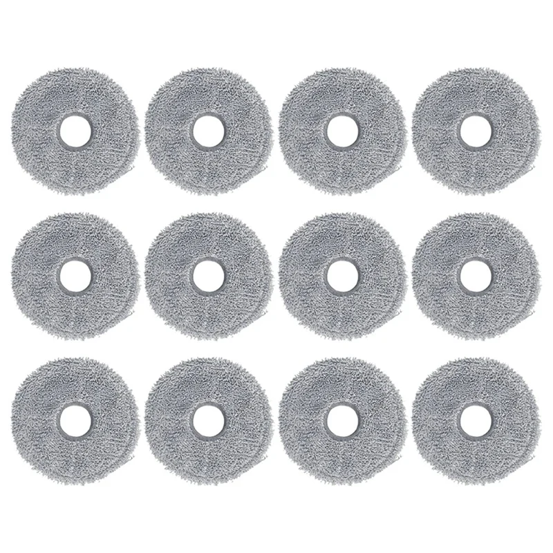 12PCS Mop Pads For Roborock Qrevo Master/V20/P10S Pro Robot Vacuum Cleaner Replacement Parts Microfiber Mop Cloth