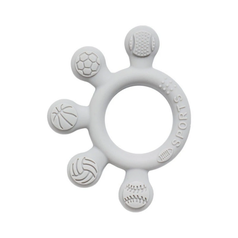 لعبة خشخشة عضاضة للأطفال لمنع مص الأصابع والتنمية الحسية للأطفال الرضع قابلة للمضغ لعبة لتخفيف آلام التسنين 15UB #5