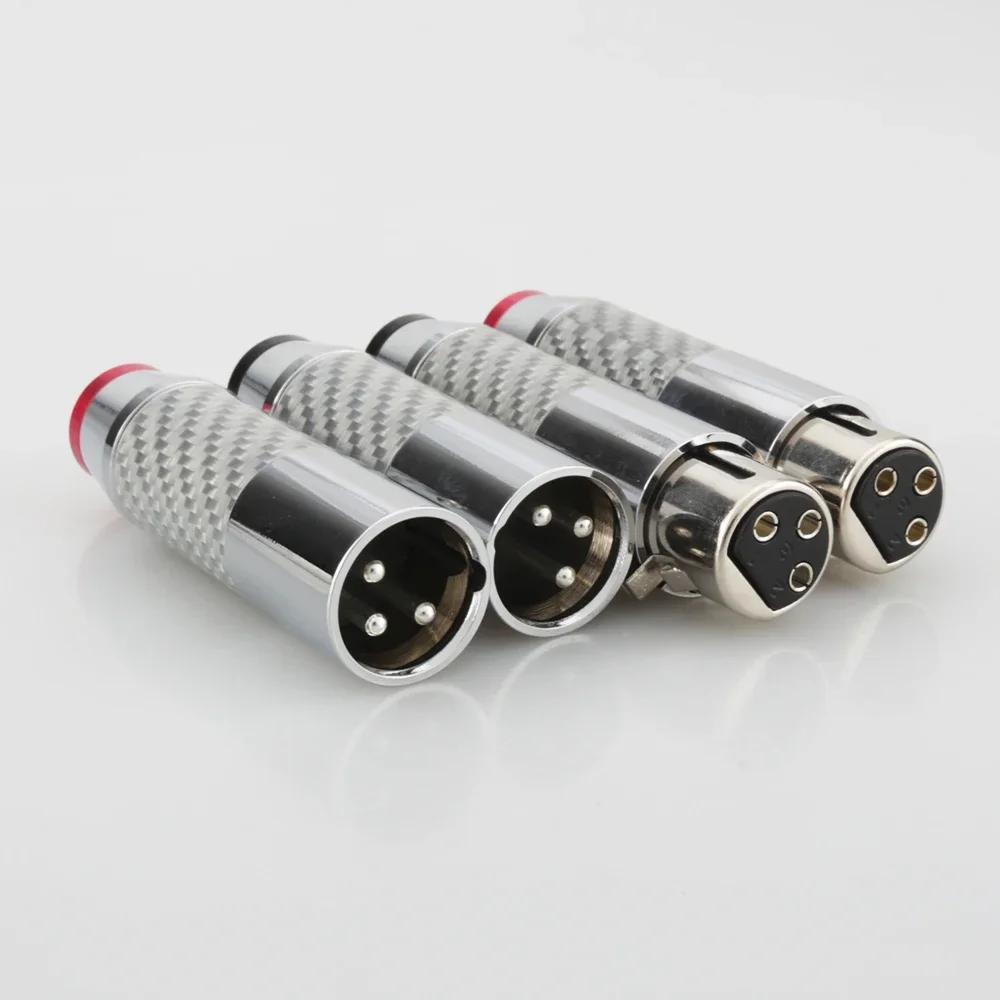 

VXWC001 Высококачественный белый разъем XLR из углеродного волокна Hi-Fi балансный аудиоразъем, 4 шт. в партии, высококачественное аудиоподключение