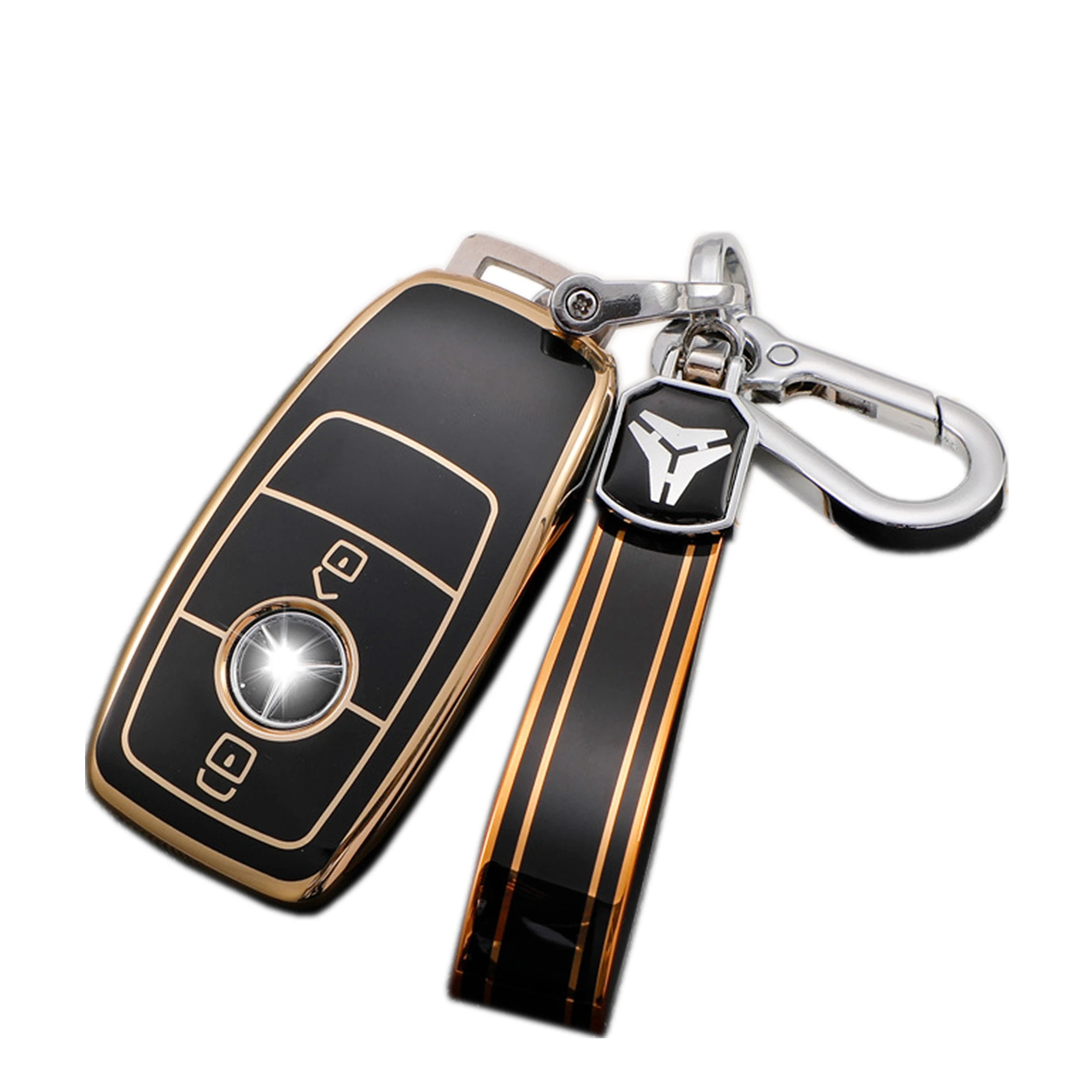 Compatible for Benz E260L/E300L/E350/C26L/GLC Car Key Shells Soft TPU Keycase Applicable to Car Key Case