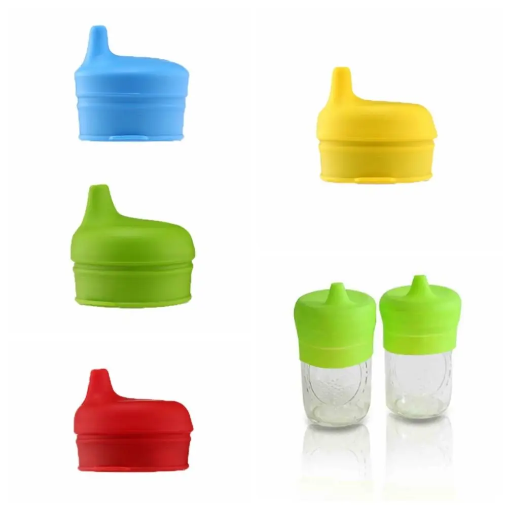 Colorful Elephant Head Shaped Silicone Cup Lids Stretchable Leakproof Straw Cup Cover with Protruding Straw Hole