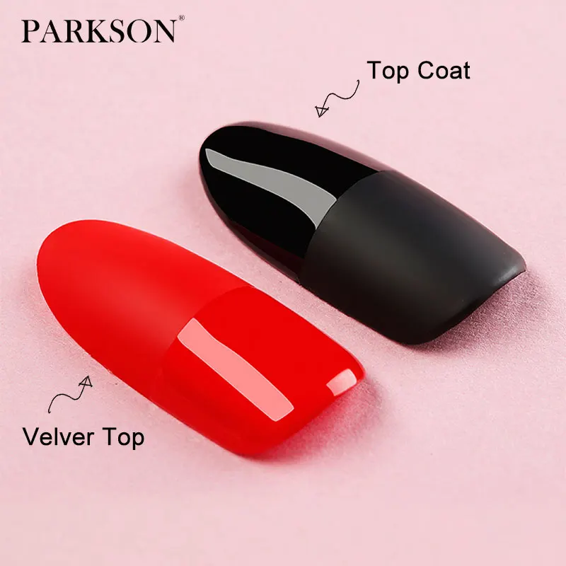 Parkson 10ml Top Coat in velluto opaco trasparente smalto Gel Semi permanente nudo LED UV Soak Off Fashion Glitter Hybrid Manicure