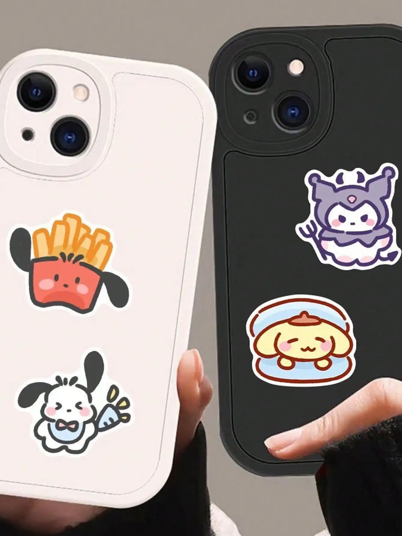 

100 шт. наклеек с милыми персонажами Hello Kitty в случайном стиле - самоклеящиеся и многоразовые наклейки из синтетической бумаги