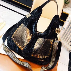 Large Capacity Soft Leather Embossed Shoulder Bag Women New Korean Light Luxury Handbag Sac Poplene Femme Crossbody Travel Bag