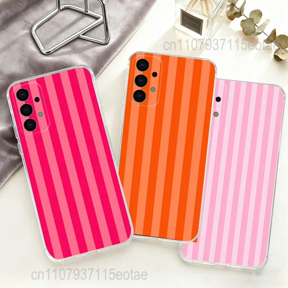 Colorful Striped Minimalist Couple Lichee Clear Phone case suitable for  Samsung S30,S25,S24,S23,S21,S22,S20,S10,FE,PIus,Ultra