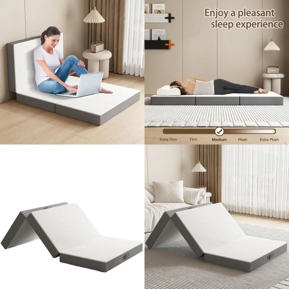 

4-Inch Single Memory Foam Mattress with Washable, Reversible Cover for Travel & Guests, 25x75x4 Inches