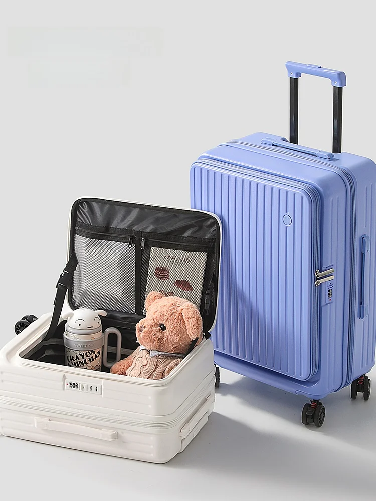 

Large Capaci Travel Suitcase Side Opening Cover Carry-On Bag for Men And Women with Password Front Opening And Pull Rod