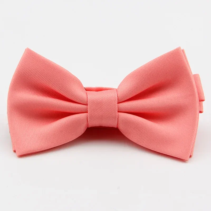 New business fashion casual pure color polyester silk wedding groom and best man monochrome bow tie available for men and women