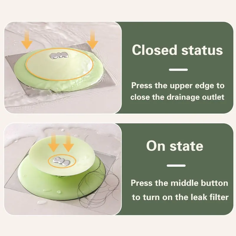 3pcs Suction Cup Floor Drain, Sewer Deodorizer, Floor Drain Net, Floor Drain Filter Screen, Deodorizing Cover, Deodorizing Artif