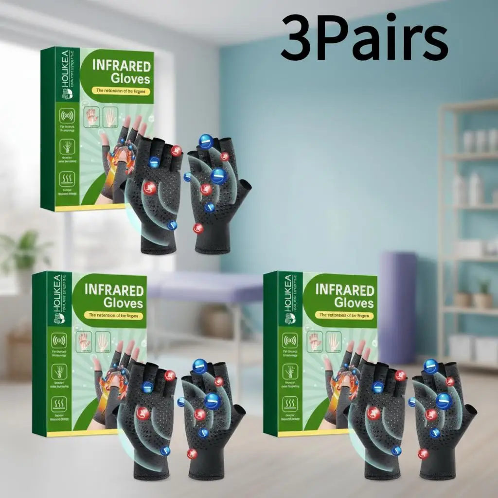 

3Pairs NEW Compression Arthritis Gloves Wrist Support For Women Men Practical Stimulating Circulation Gloves Daily Activity