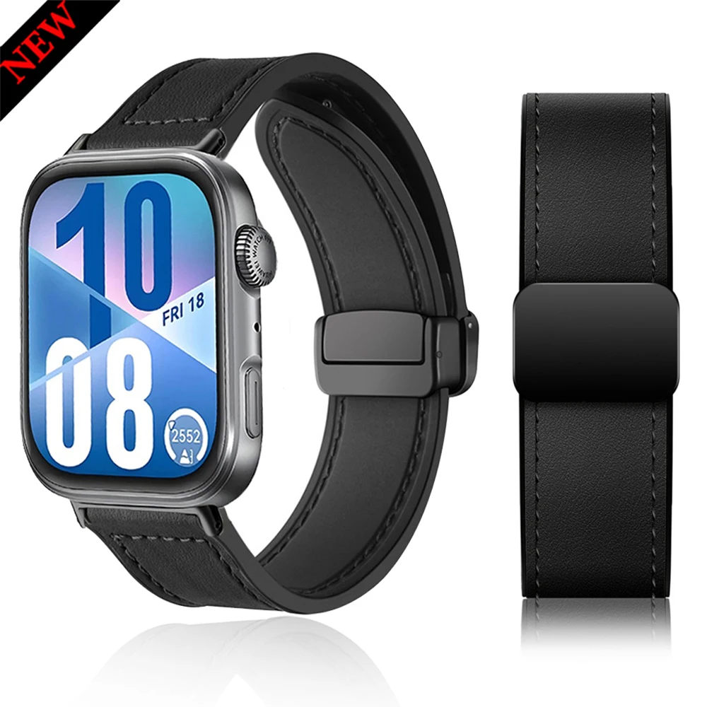 

Leather+Silicone Band for Huawei Watch Fit 4/4 Pro Sports Bracelet Magnetic clasp Strap for Huawei Watch Fit 3/Fit 4 Accessories