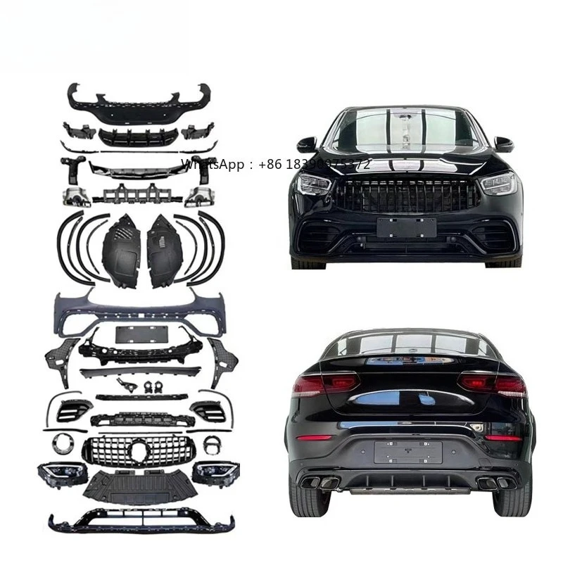 C253 Old to New Body Kit for  16-18 GLC Class C253 Coupe Upgrade 20-22 GLC63 Body Kit with Headlight Bumper Diffuser