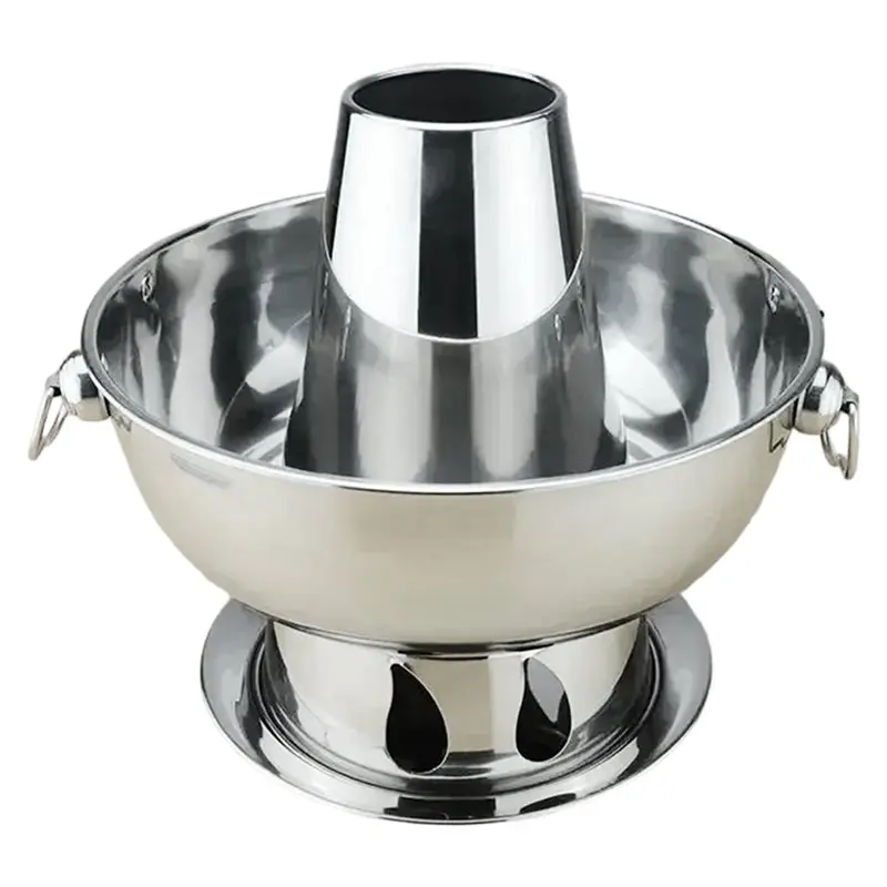 

【RECOMENDAR】Outdoor Cooker 1.8 Liters High Quality Stainless Steel Hot Pot, Chinese Fondue Lamb Charcoal Hotpot Picnic