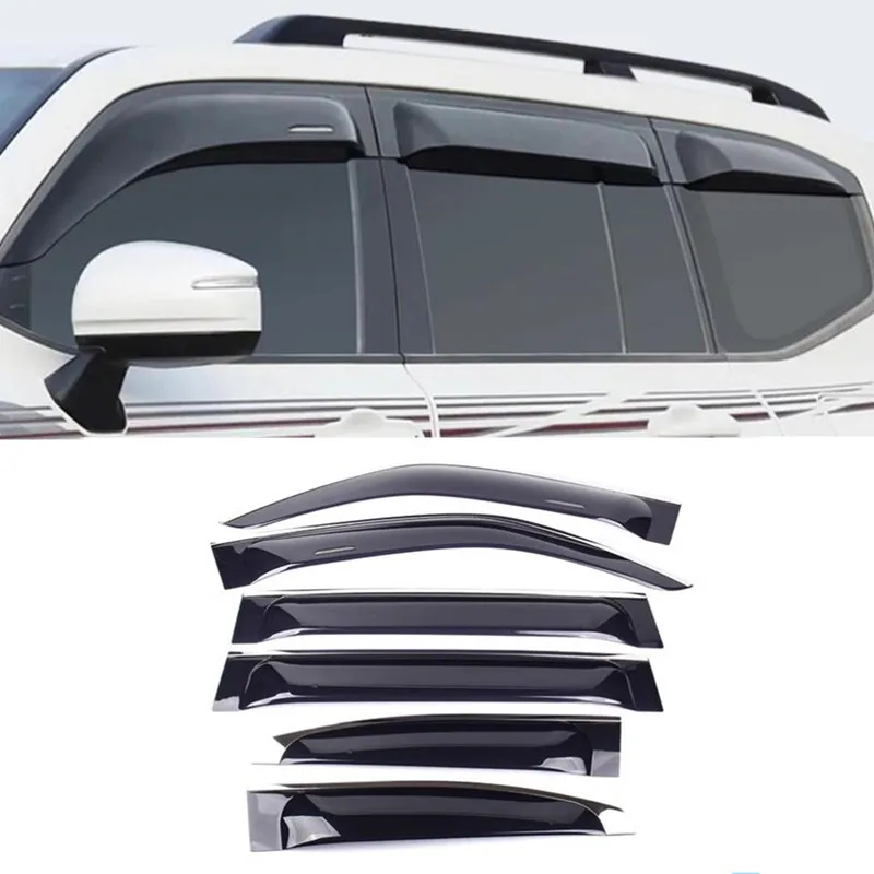 

Car Style Accessories Side Window Dflector Visor Weather Shield Sun Rain Shelter Cover For Toyota Land Cruiser 300 LC300 2023 +