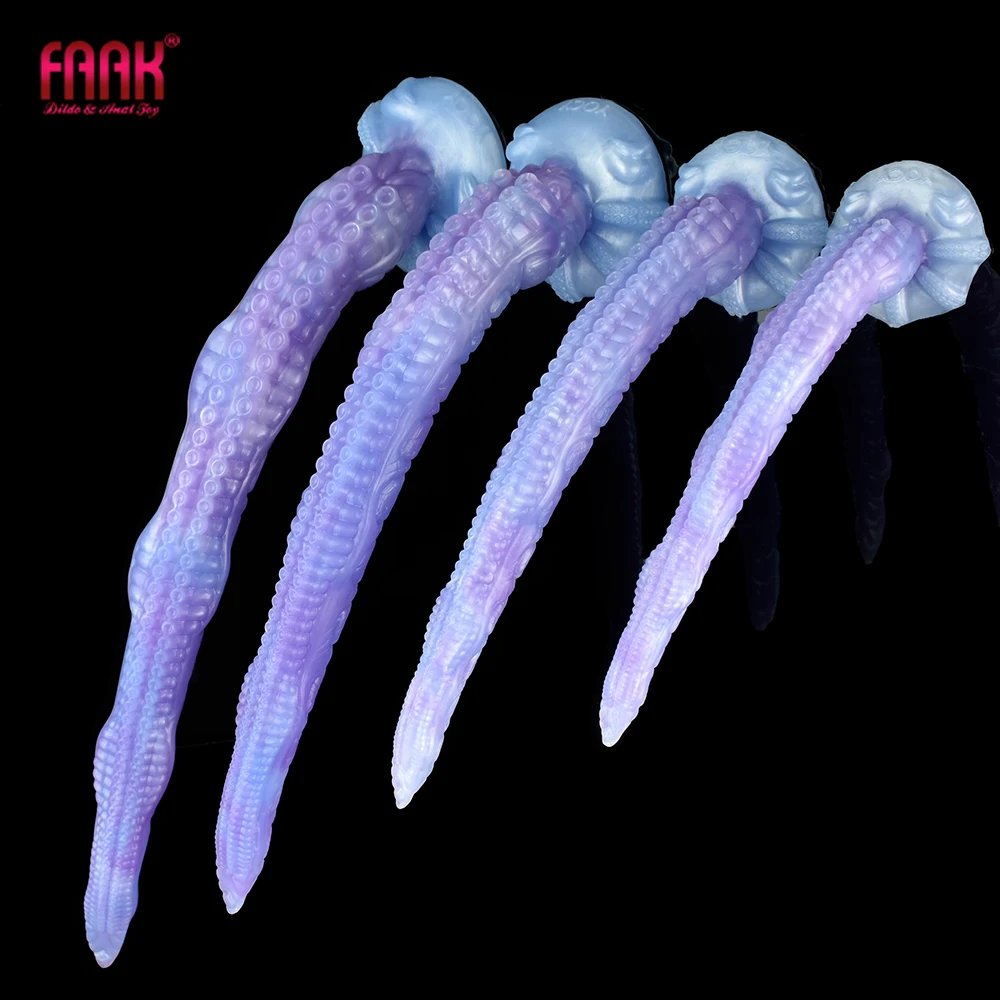 FAAK 21.6inch Long Butt Plug With Suction Cup S M L XL 4 Sizes Fantasy Octopus Leg Dildo Anal Beads Sex Toys For Women Man