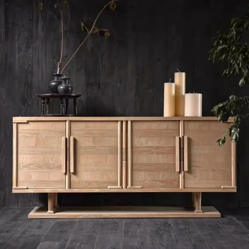 Medieval solid wood dining side cabinet is surprised by the quiet wind entering the home to do old household living room parquet