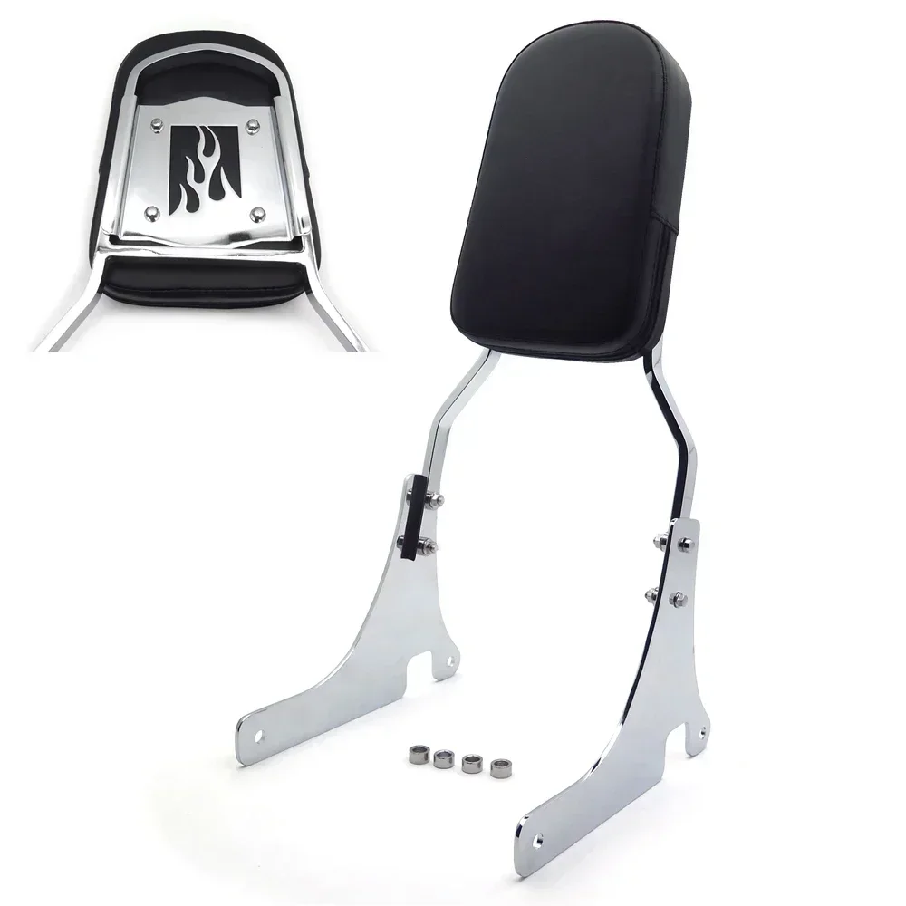 

Motorcycle Parts Flame Fire Backrest Sissy Bar with Leather Pad for 1996-2005 Kawasaki Vulcan 800 / Classic / VN800