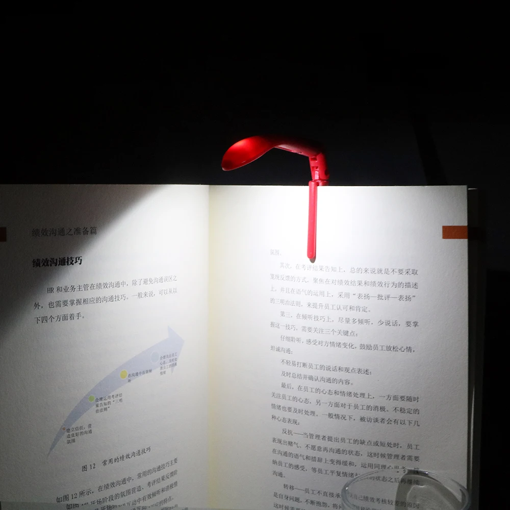 클립온 책 독서 램프, 유연한 접이식 독서용 킨들, 배터리 LED 책 조명