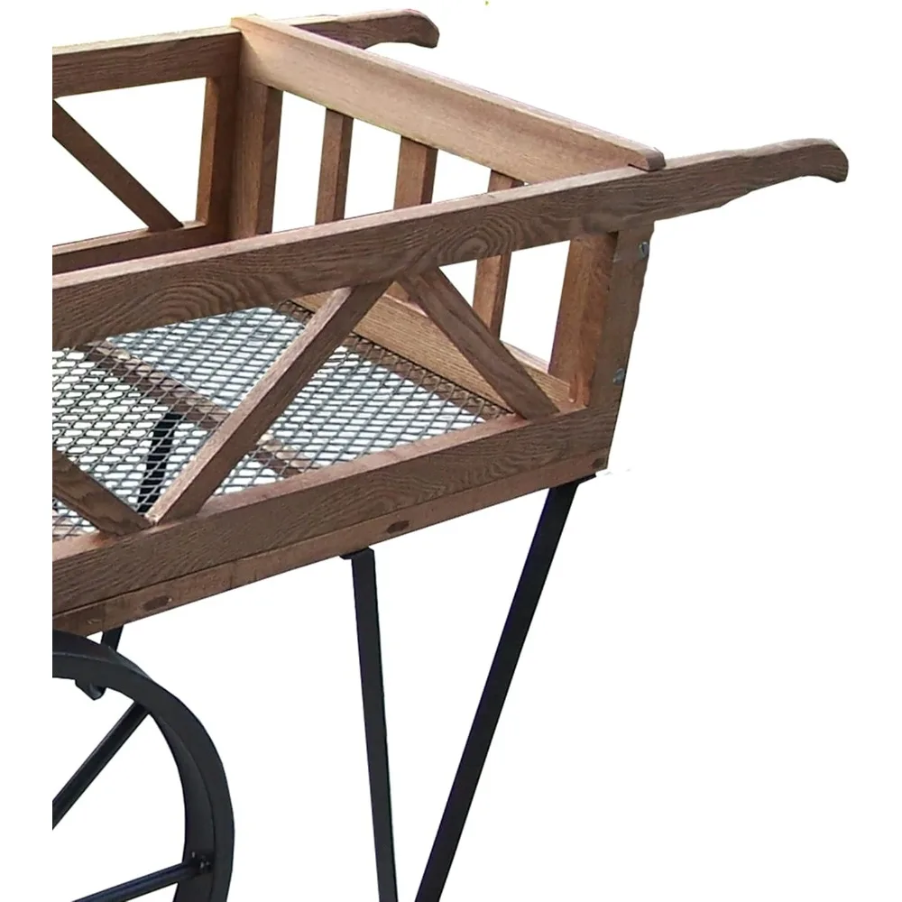 Carro de flores negro para jardines al aire libre