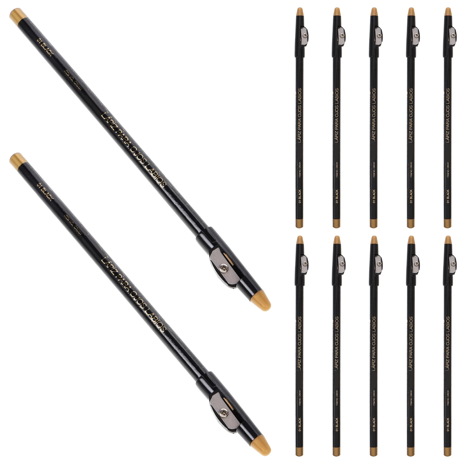 

12pcs Eyebrow Eyeliner Waterproof Matte Portable Eye Brow Pencils For Women Women Makeup Brow Pen Sharpener Long-lasting