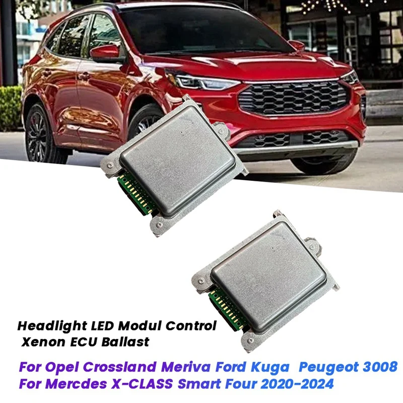 2PCS Car Headlight LED Modul Control Xenon ECU Ballast L90050970 For Opel Corsa Meriva Ford Kuga 2020-2024 L90050969