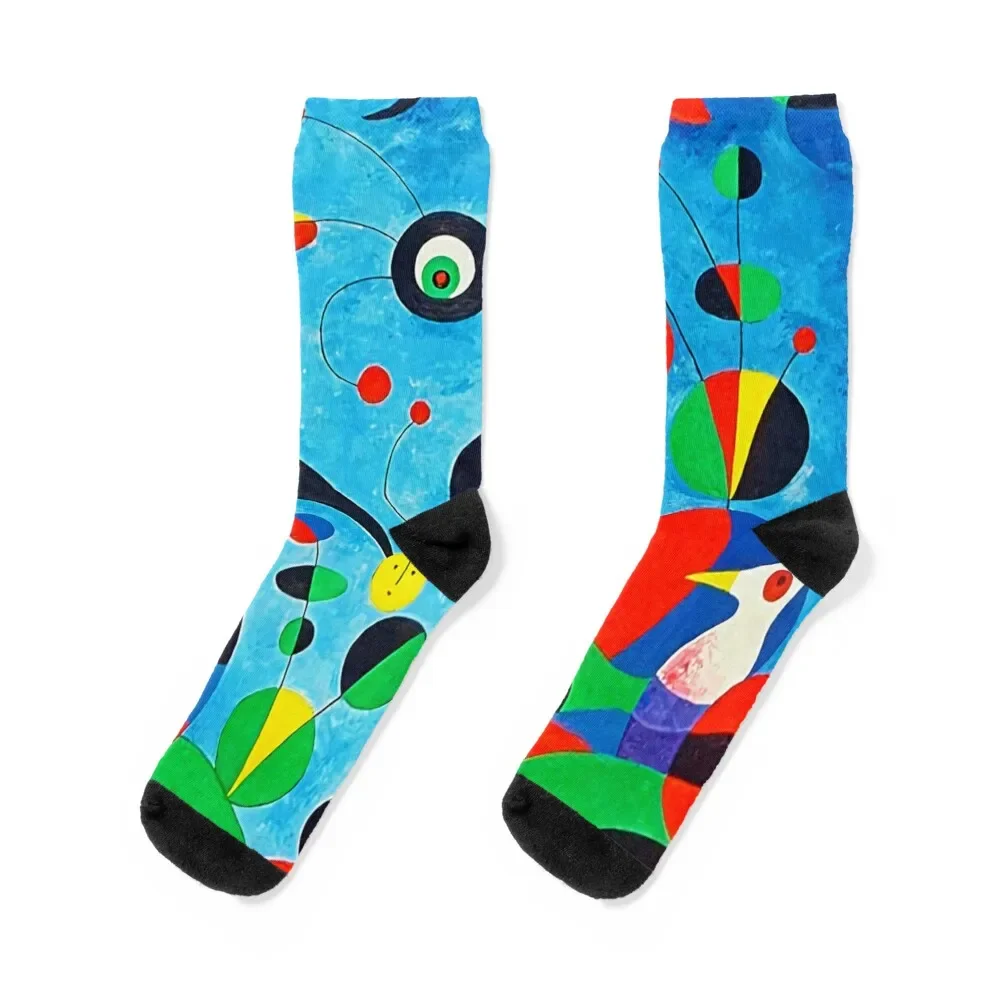 The Garden Joan Miró Surrealism Joan Miro Wall Decor Art Socks kawaii kids custom sports Christmas Mens Socks Women's