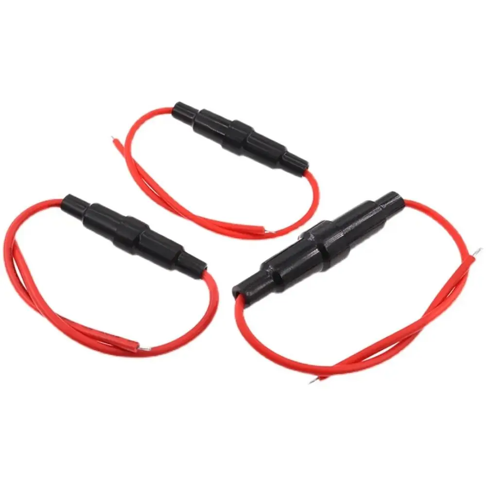 1/10Pcs Durable 250V Glass Fuse Holder Screw Type 5X20mm with 20AWG Wire Cable Fuse Casing Fuses Boxes 5*20mm 6*30mm Fuse Tube