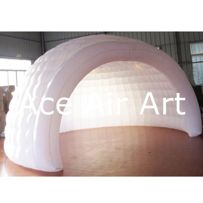 

White Fabric Half Dome Inflatable Luna Tent, Party Station, Bar House for Outdoor Event, Made by Ace Air Art