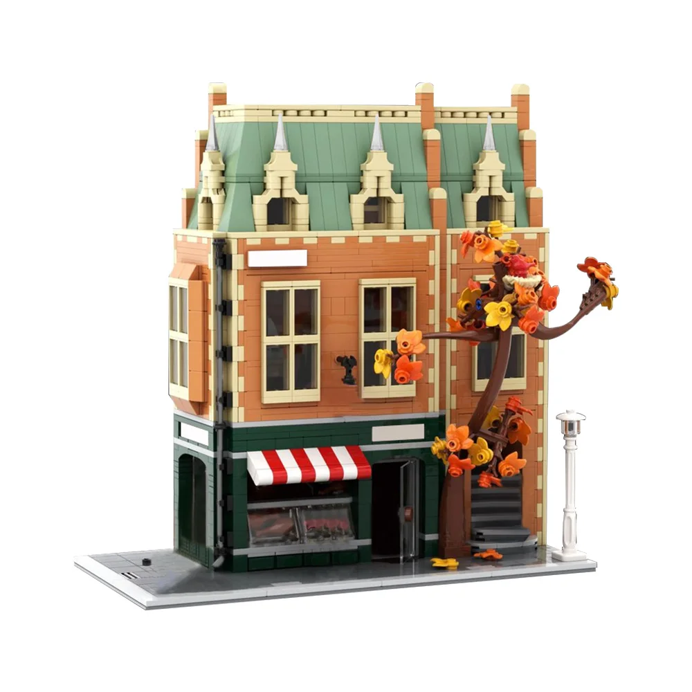 Gobricks MOC Butcher Store Building Blocks Model Creative Pork Butcher Vendor Shop Architecture Bricks Assembly Toys Kids Gifts