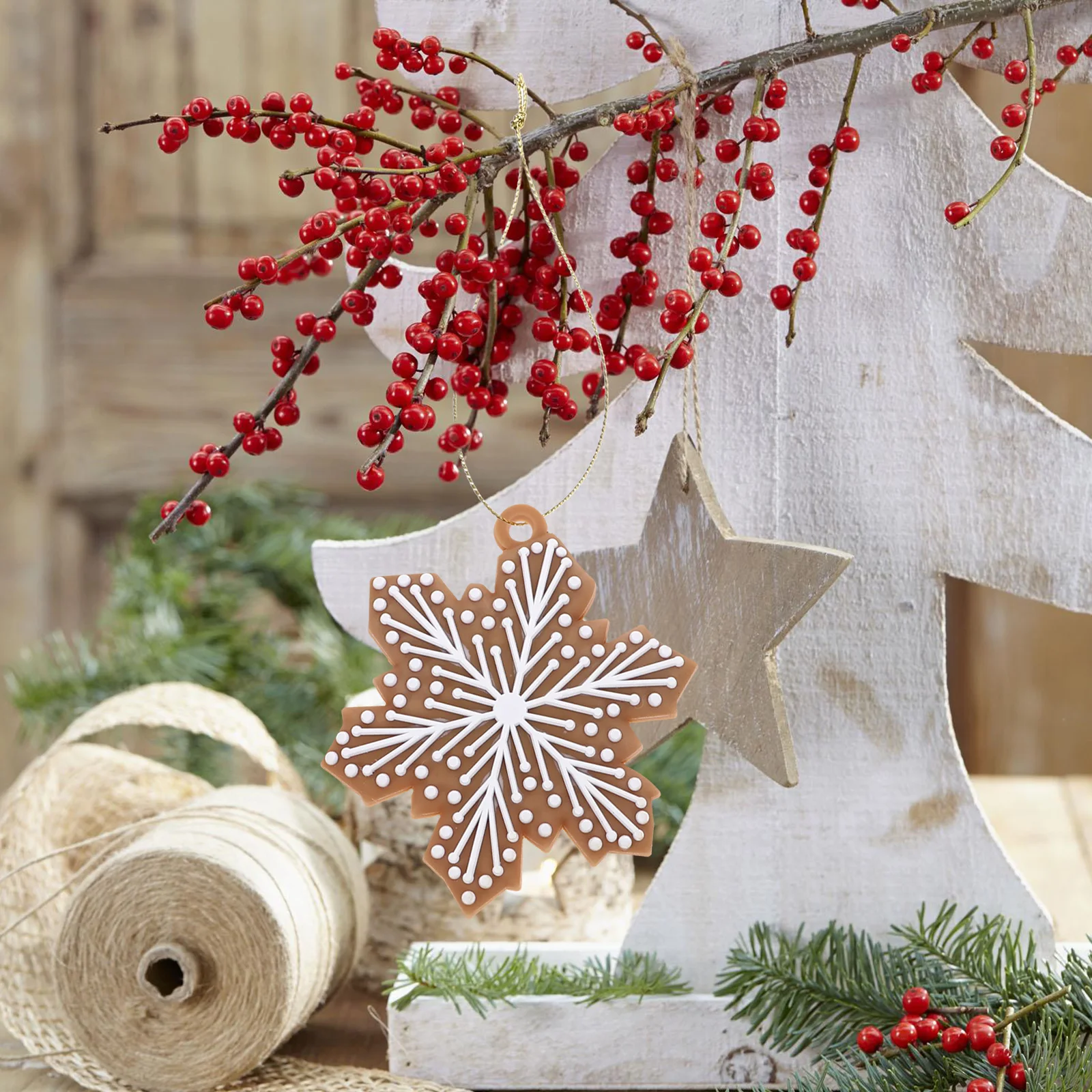 

20 Pcs Christmas Tree Ornaments Snowflake Decorations for Snowflakes Hanging Pendant Craft Decors Home