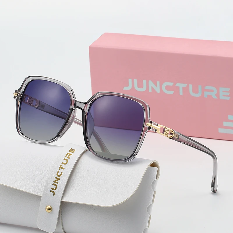 JUNCTURE Oversized Frame Polarized Sunglasses Women Vintage Fashion Brand Designer Sun Glasses UV400 Lady Party Holiday Gift