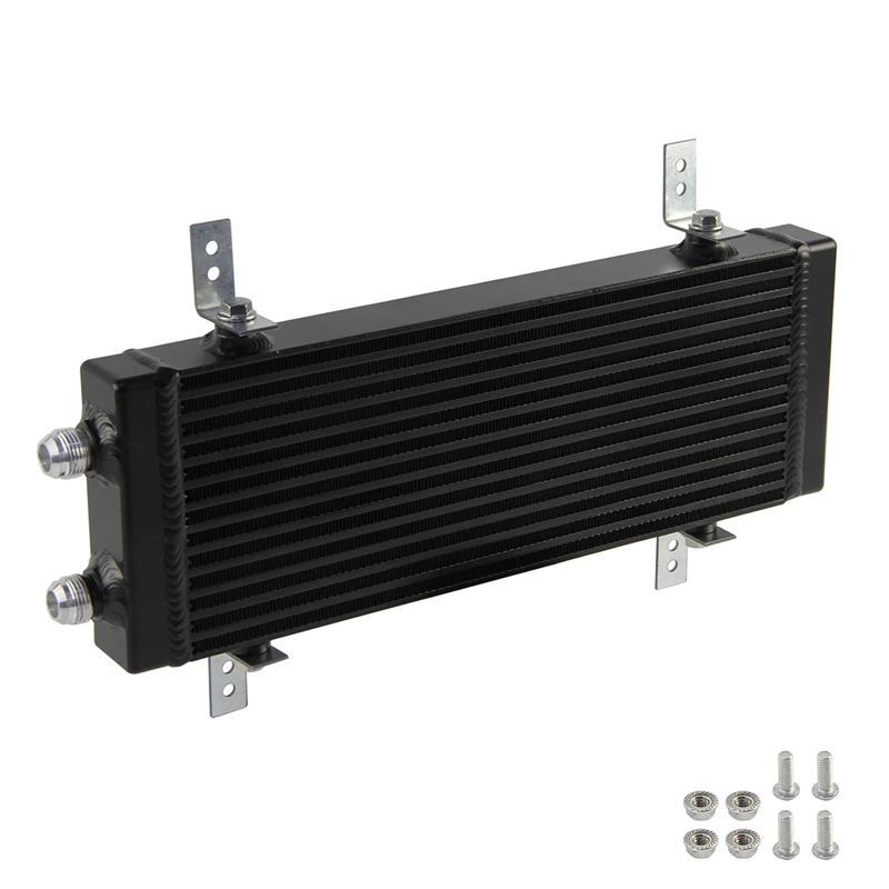 

Universal Medium Bar and Plate Dual Pass Oil Cooler Core:14"x5.5"x1.58" Black/Silver 1PCS