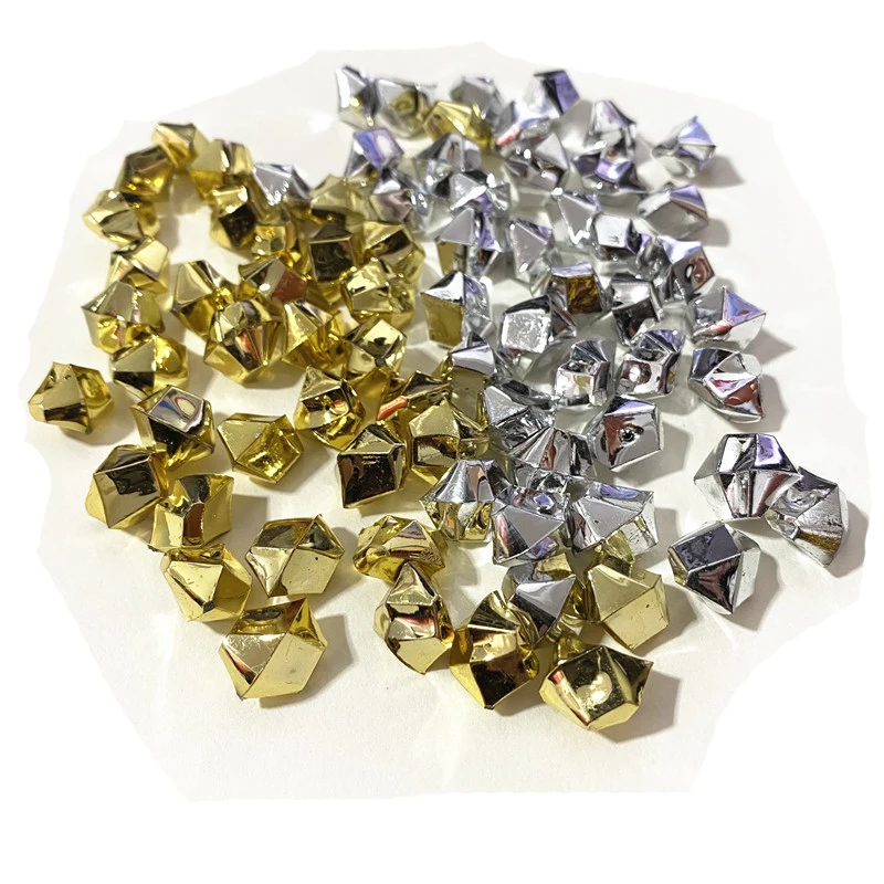 Piezas de juego de ajedrez de piedra Irregular para juegos de mesa, 50 piezas, 14x11mm, peón acrílico dorado y plateado, accesorios de fichas