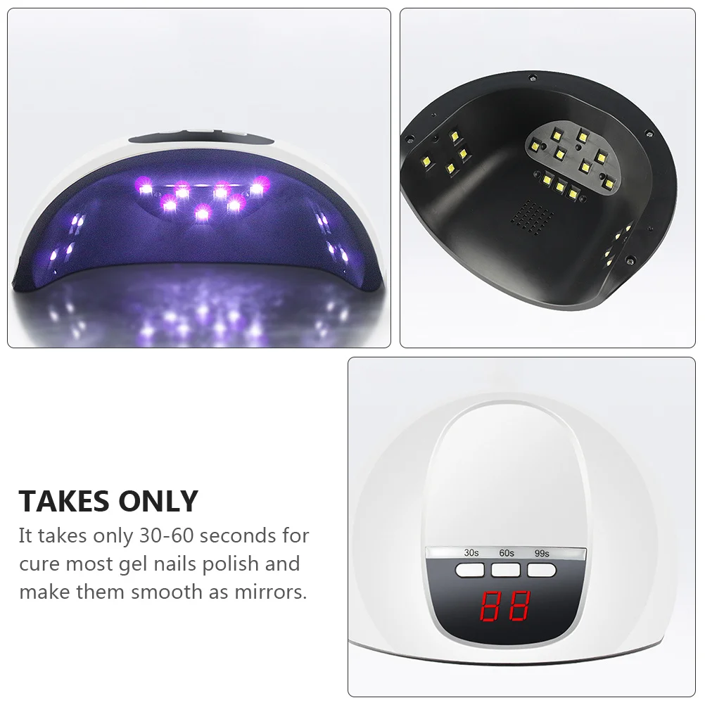 Miroir de séchage d'ongles LED Uv 54W en 30 à 60 secondes, Portable pour Salon de maison, lampe pour ongles en acrylique