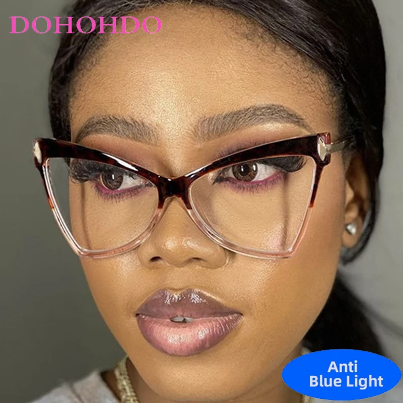 

TR90 Luxury Trendy Brand Designer Cat Eye Blue Light Optical Glasses Men Women Computer Classic Glasses For Office Work Lentes