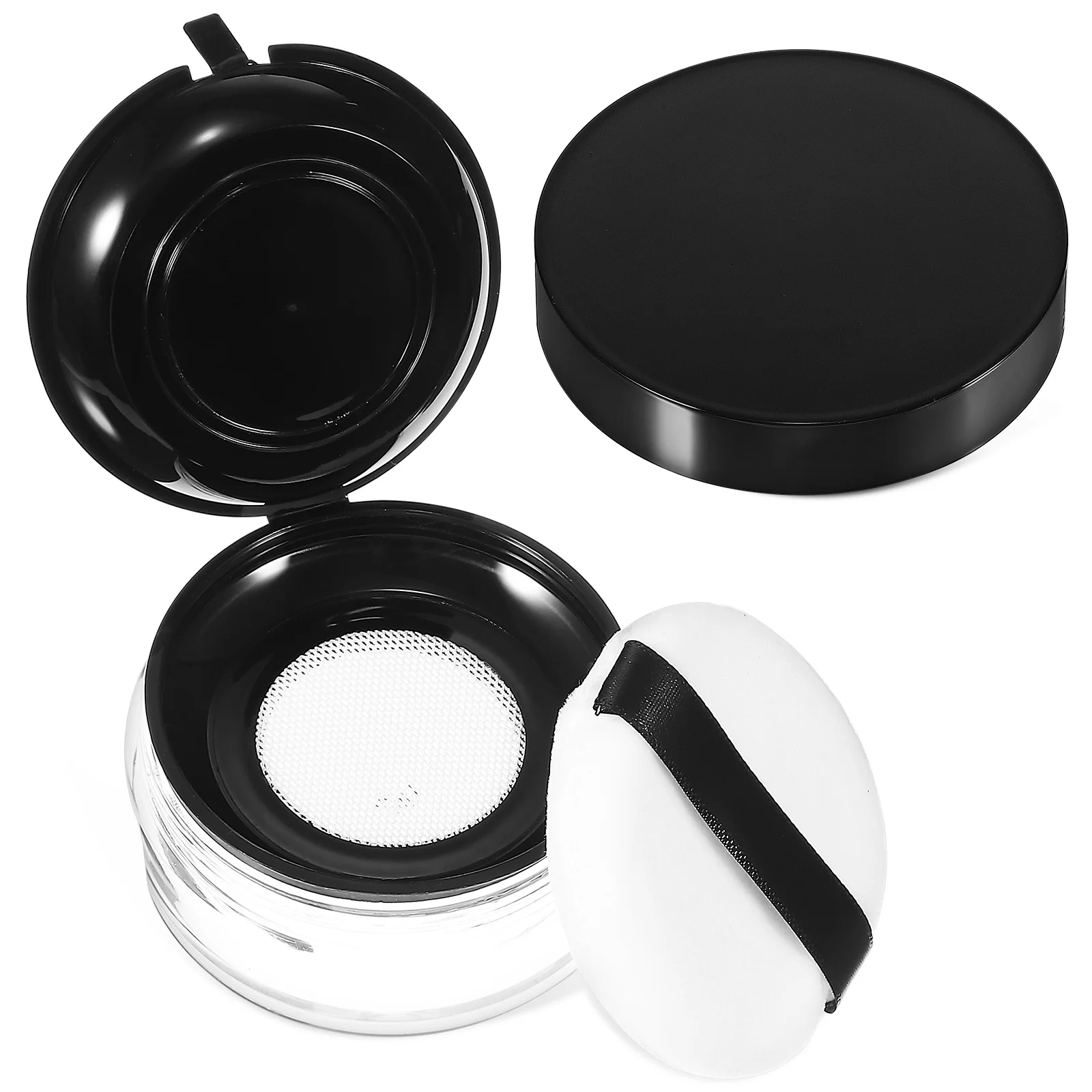 Estojo de Viagem para Pó com Espelho e Esponja, Caixa Vazia para Base Compacta, Tamanho Compacto para Armazenamento de Maquiagem e Conveniência em Viagens