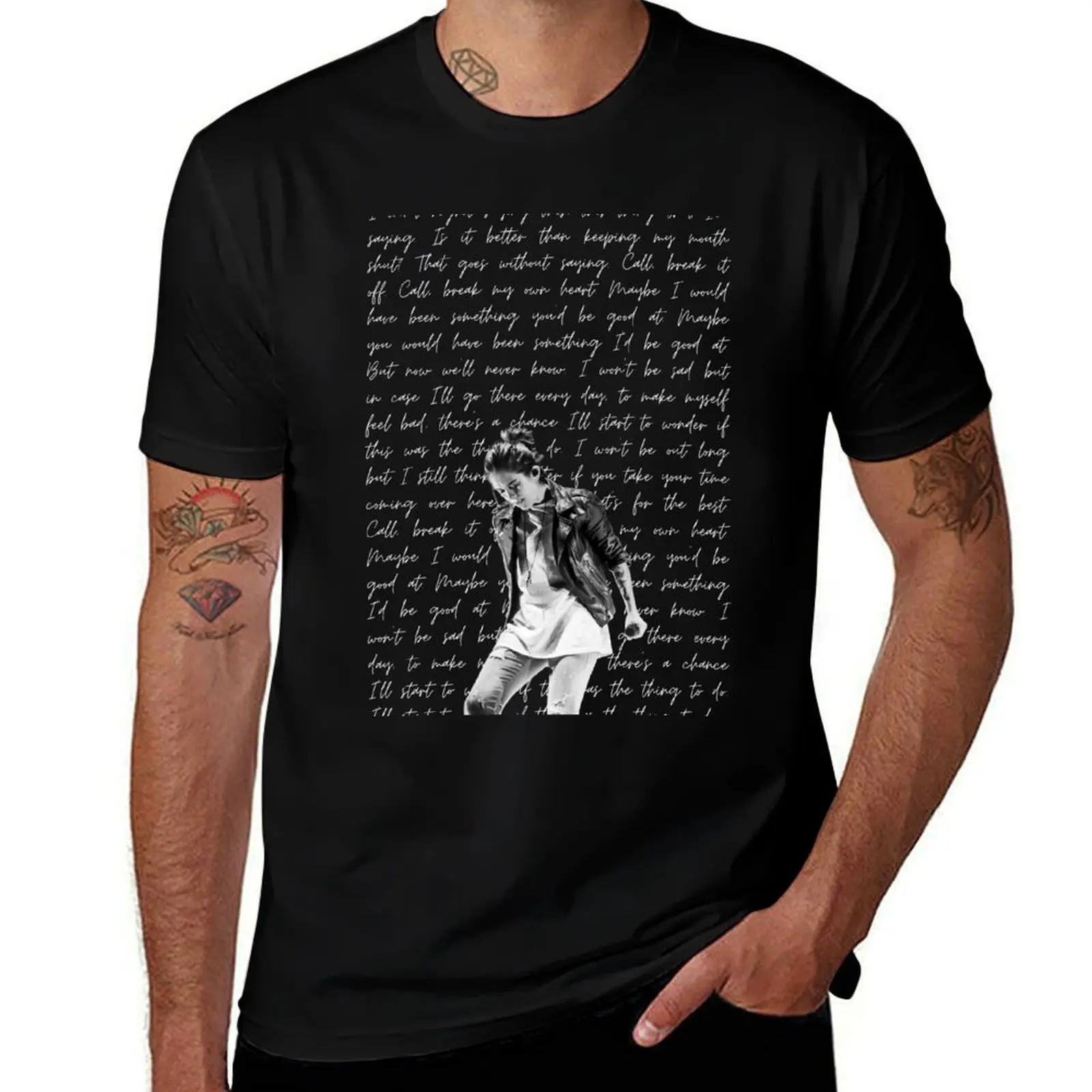 

Tegan & Sara - Tegan Quin (Call It Off Lyrics) Black Version T-Shirt man t shirt cotton high quality T-Shirt