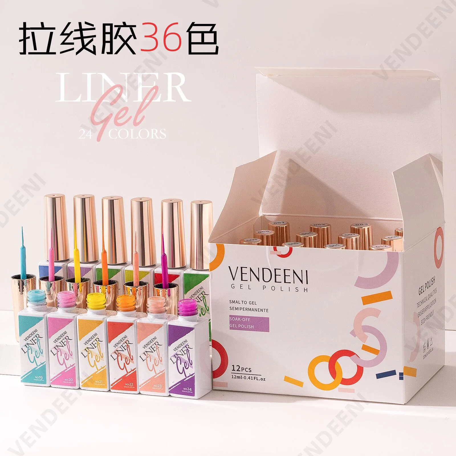 

VENDEENI 36 Color Gel Liner Paint Nail gel Non-toxic UV gel Nail art kit Eco-friendly vegetable glue New model 2024 Nail salon