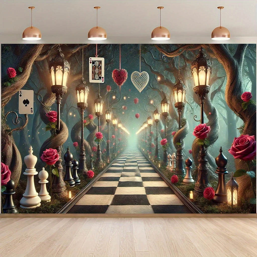 Hintergrundstoff, Fantasy Forest, Polyester, Heimdekoration, Raumdekoration, Partydekoration