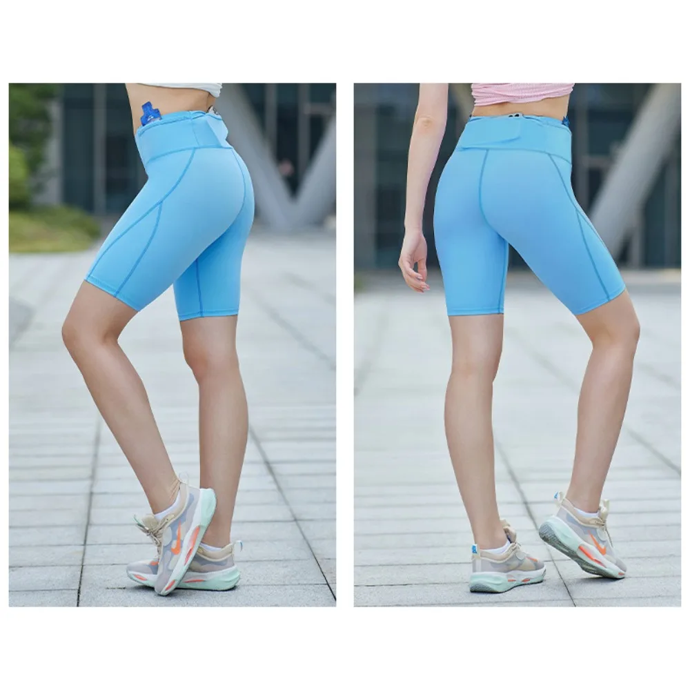 

Couple High Elastic Compression Pantsfive-point Leggings Outdoor Training Quick-drying Racing Shorts Women