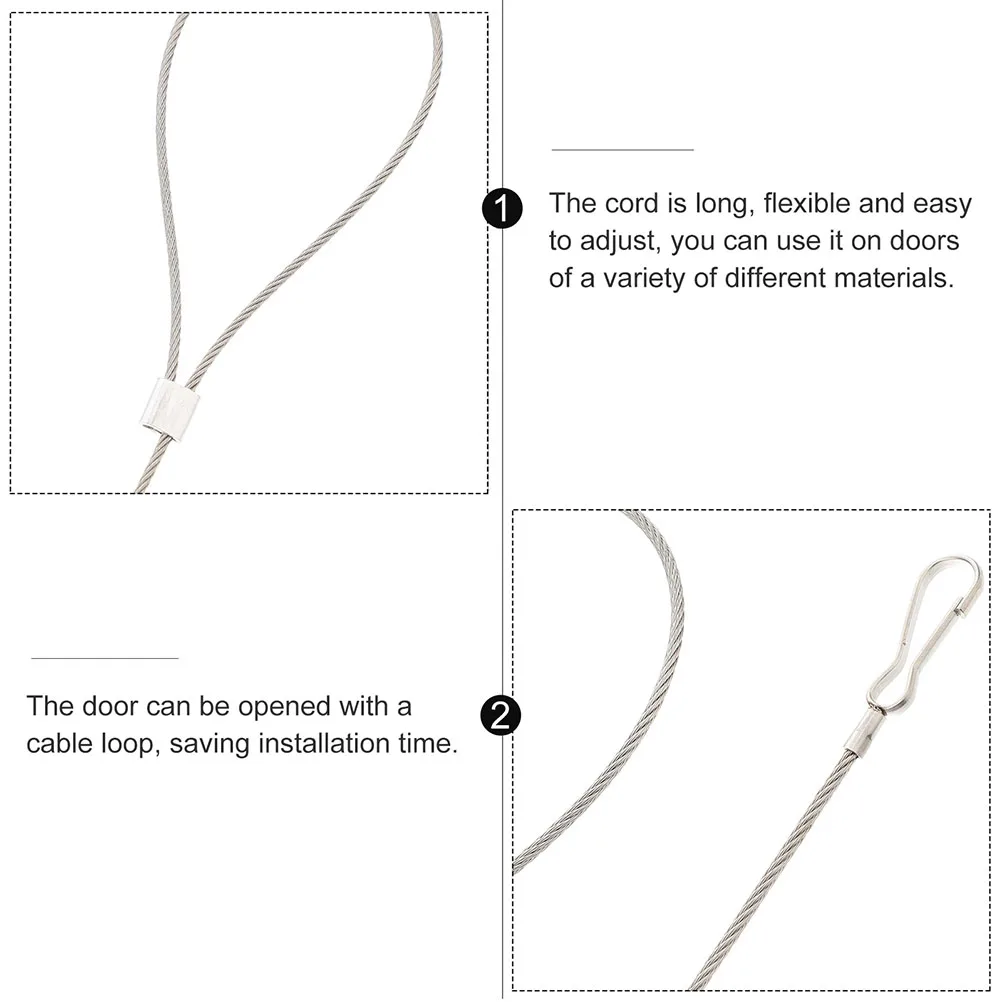 

5 Pcs Anti-fall Rope Adjustable Latch Cable Gate for Garden Pull Cord Stainless Steel