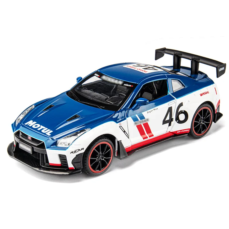 1:24 Skyline Ares GTR R35 Diecasts & Toy Vehicles Metal Toy Car Model High Simulation Pull Back Collection Teenagers Toys