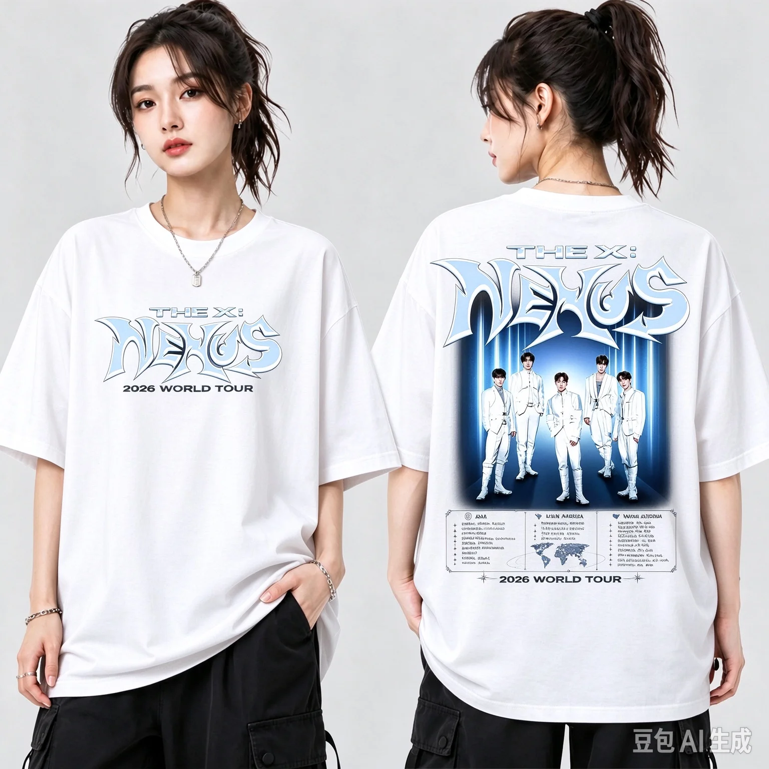 2026 THE X NEXUS 2026 World Tour Double Sided T-shirt Kpop Concert Merch Comfortable T-shirt